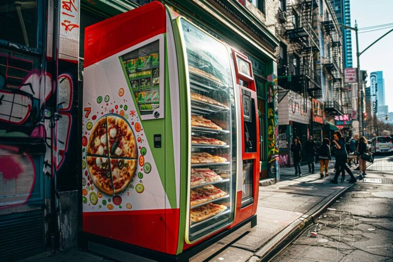 distributeur de pizza automatique : machine de distribution automatique avec pizza chaude