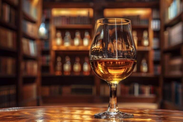 élimination alcool whisky : verre de whisky sur une table en bois