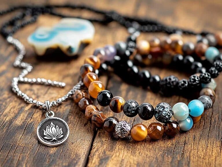 bijoux en pierre naturelle : collier et bracelets faits avec des pierres naturelles colorées