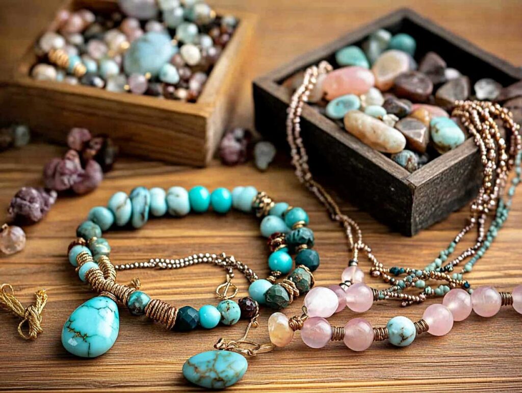 bijoux en pierres naturelles : assortiment élégant de bijoux en pierres naturelles assortis à un style personnel