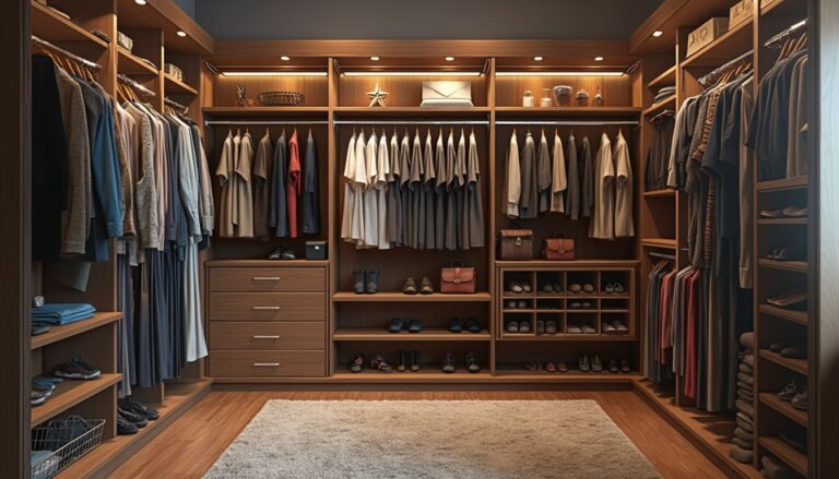 organisation dressing : dressing bien organisé avec vêtements rangés