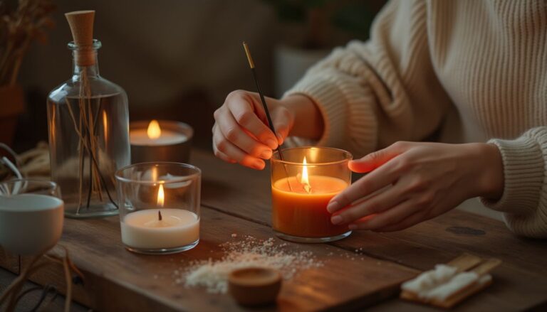 bougies parfumées : fabrication DIY de bougies parfumées maison avec cire et huiles essentielles