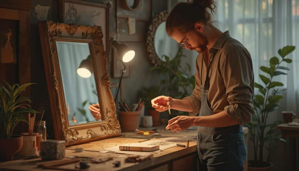 miroir design DIY : miroir décoratif fait main avec cadre créatif