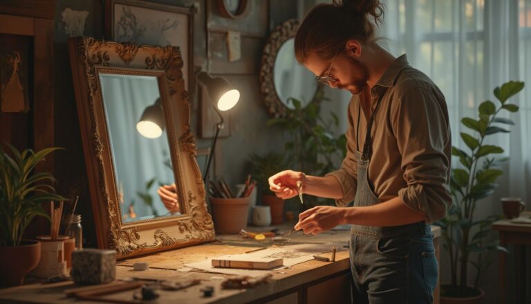 miroir design DIY : miroir décoratif fait main avec cadre créatif