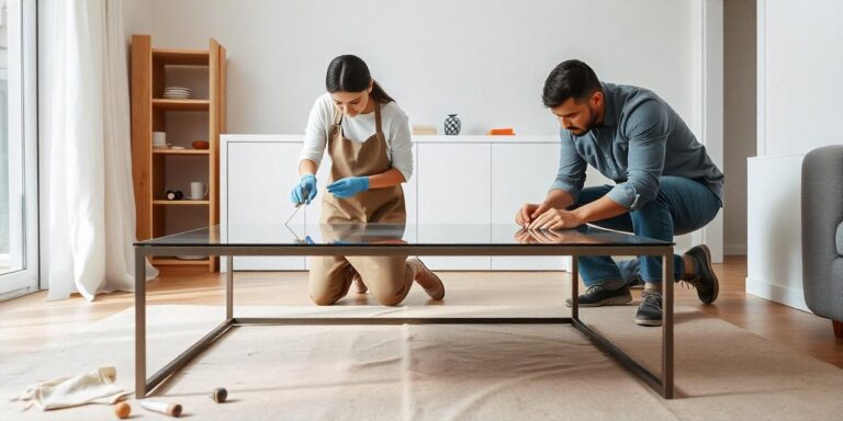 table basse DIY : table basse unique faite maison avec matériaux recyclés