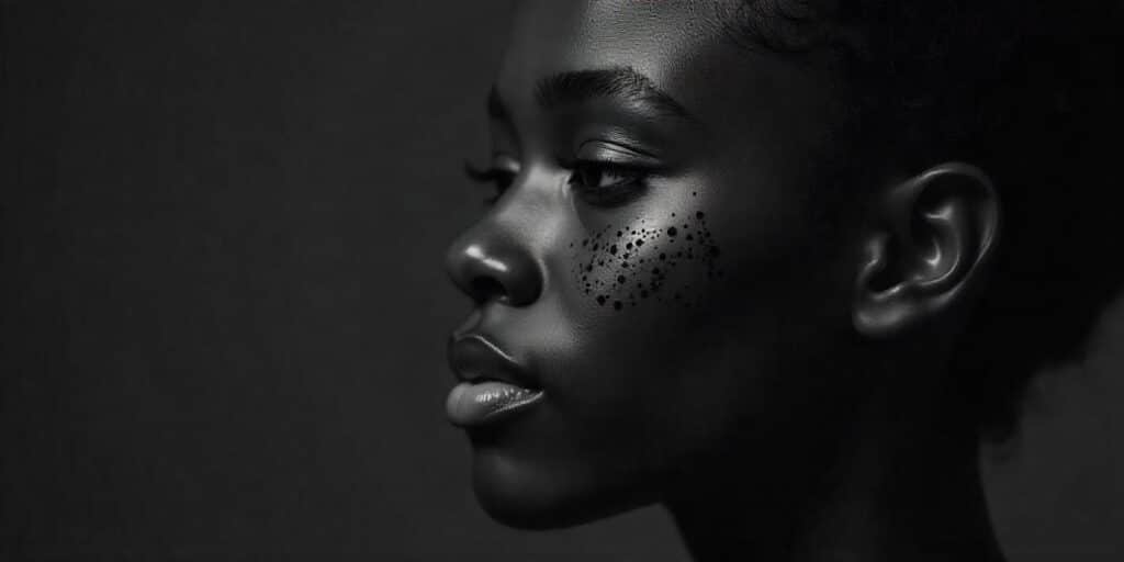 points noirs : peau montrant des points noirs visibles avant traitement