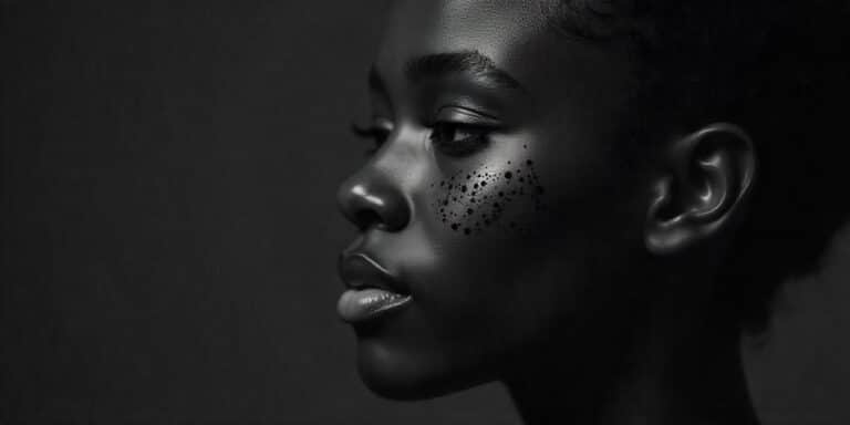 points noirs : peau montrant des points noirs visibles avant traitement