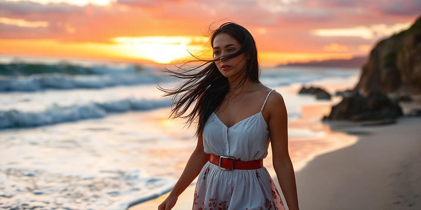 Une femme portant une ceinture assortie à sa robe