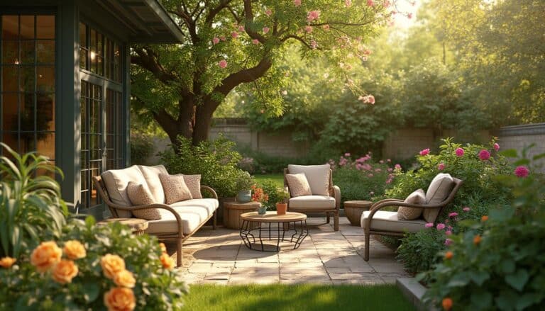 mobilier de jardin : ensemble de mobilier de jardin confortable et esthétique