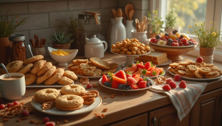 goûters maison : assortiment coloré de goûters faits maison sains et appétissants