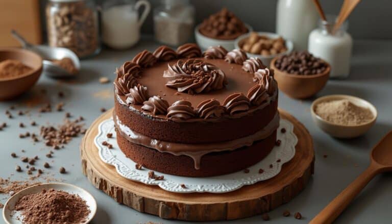 gâteau au chocolat sans cuisson : gâteau fondant au chocolat sans cuisson présenté sur une assiette