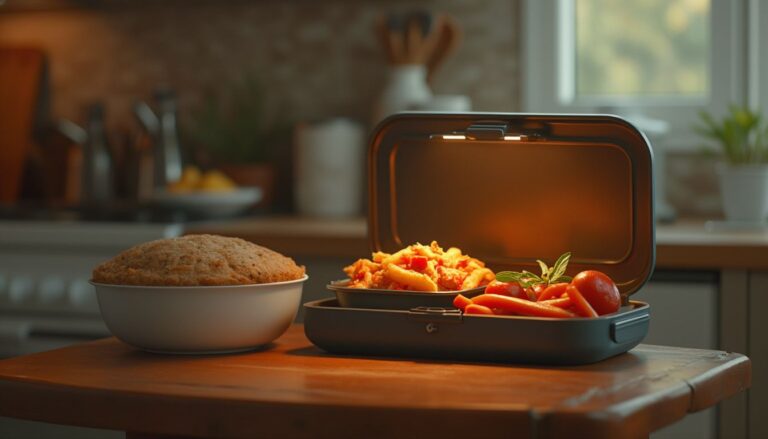 lunch box chauffante : lunch box électrique chauffante avec repas chaud à l'intérieur