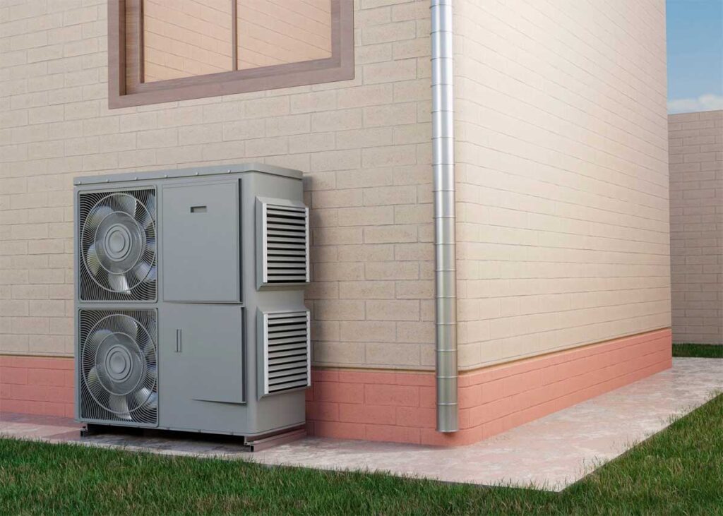 pompe à chaleur : installation de pompe à chaleur moderne sur une maison