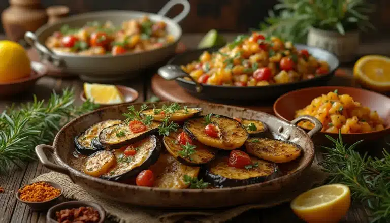 aubergines au four : plat d'aubergines cuites au four avec herbes et épices