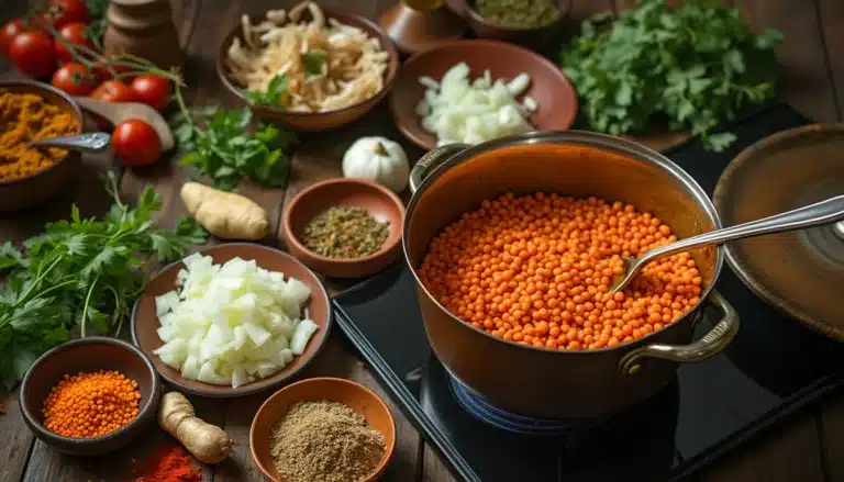 dahl de lentilles corail : bol de dahl de lentilles corail crémeux aux épices indiennes