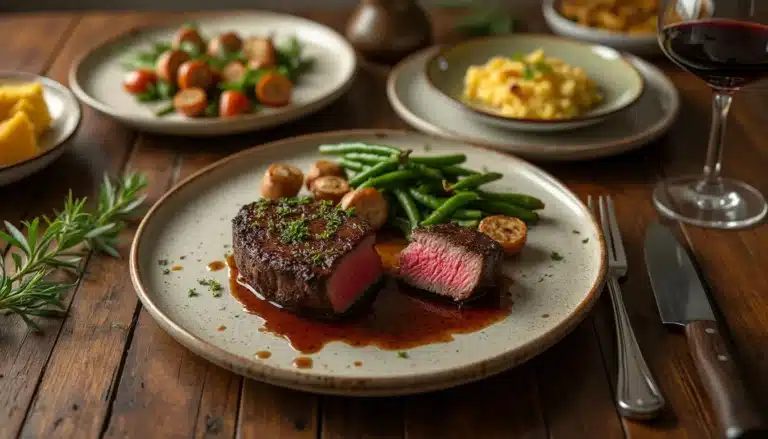filet mignon au four : plat de filet mignon rôti doré au four accompagné de légumes