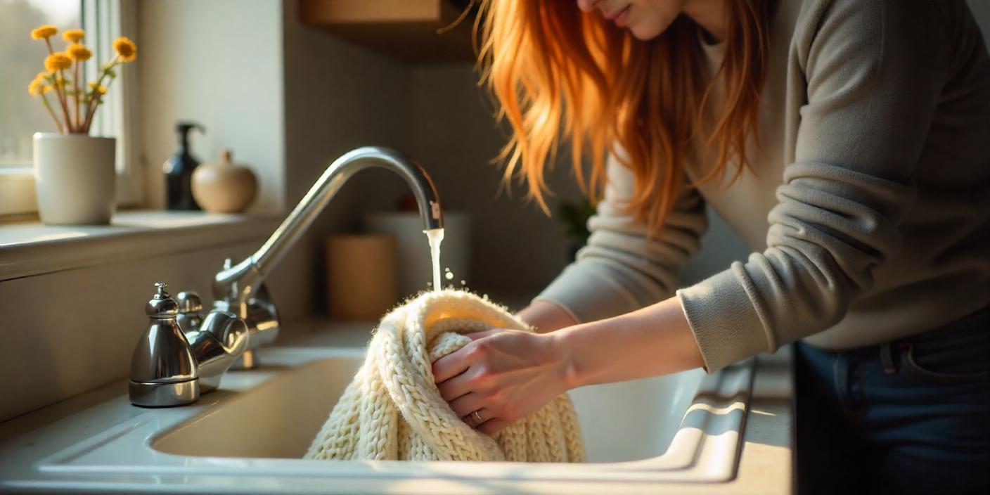 Lavage d'un pull en laine