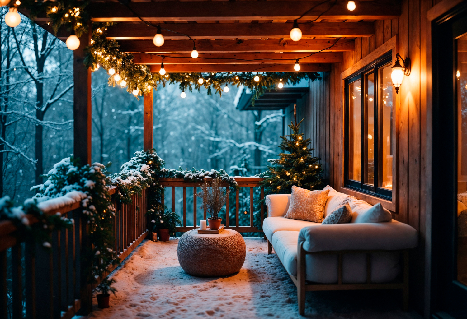 Une terrasse en hiver