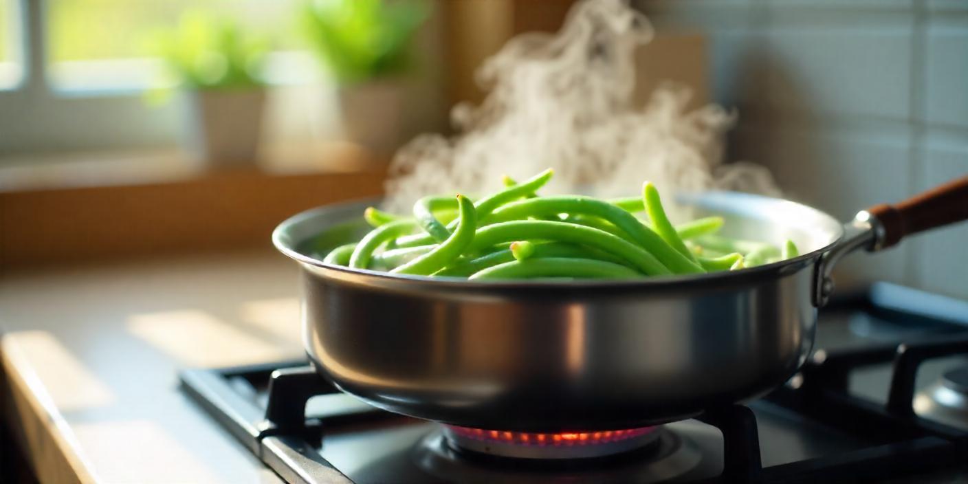 La cuisson des haricots verts