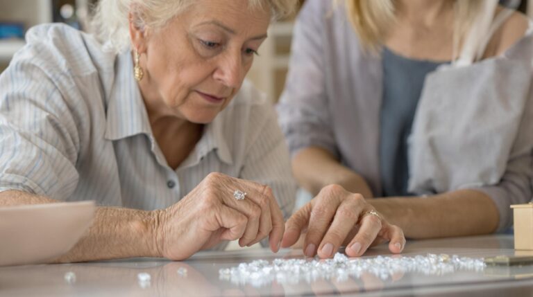 diamant : gros plan sur un diamant brillant bien taillé