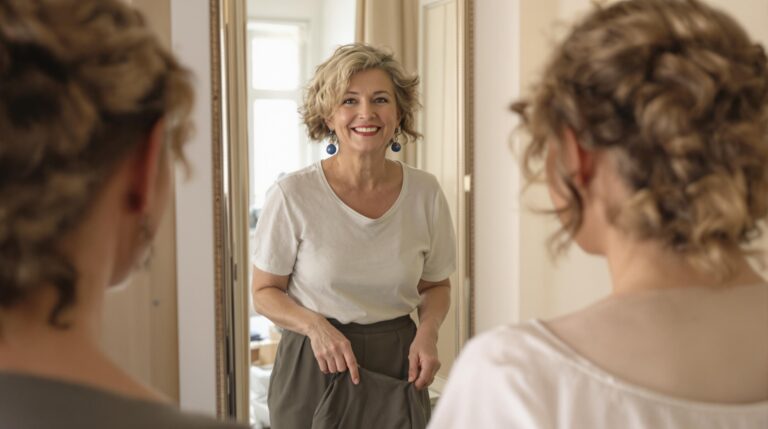 pantalon fluide : femme mature portant un pantalon fluide élégant