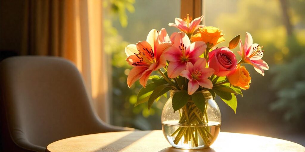 livraison de fleurs : bouquet coloré et frais prêt à être livré