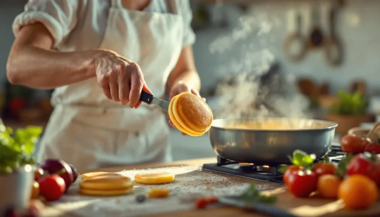 pancake protéiné : pancakes moelleux riches en protéines dans une assiette