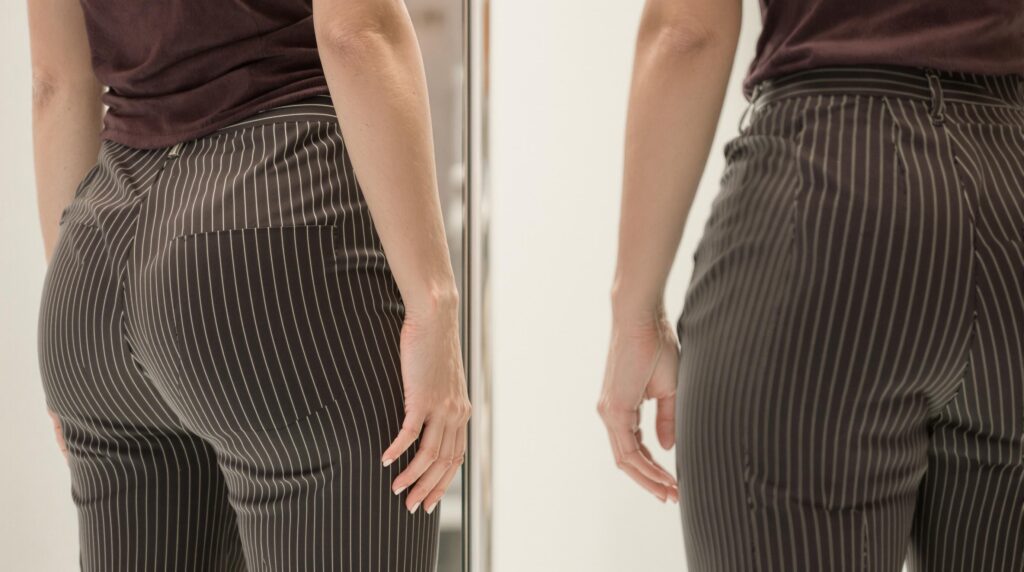 rayures verticales : pantalon à rayures verticales allongeant la silhouette