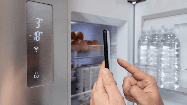 température frigo : cadran de thermostat de réfrigérateur avec chiffres visibles