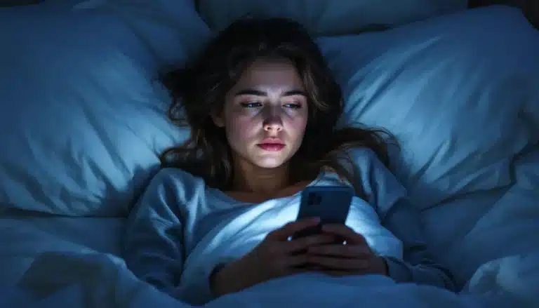cyberdépendance : illustration d'une personne devant plusieurs écrans lumineux