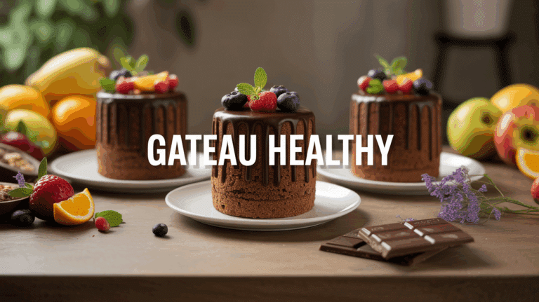 gateau healthy avec fruits et ingrédients