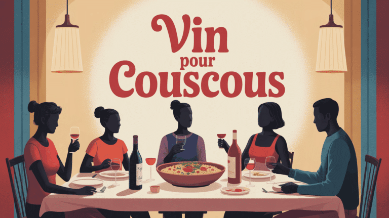 illustration table partage vin pour couscous lyon