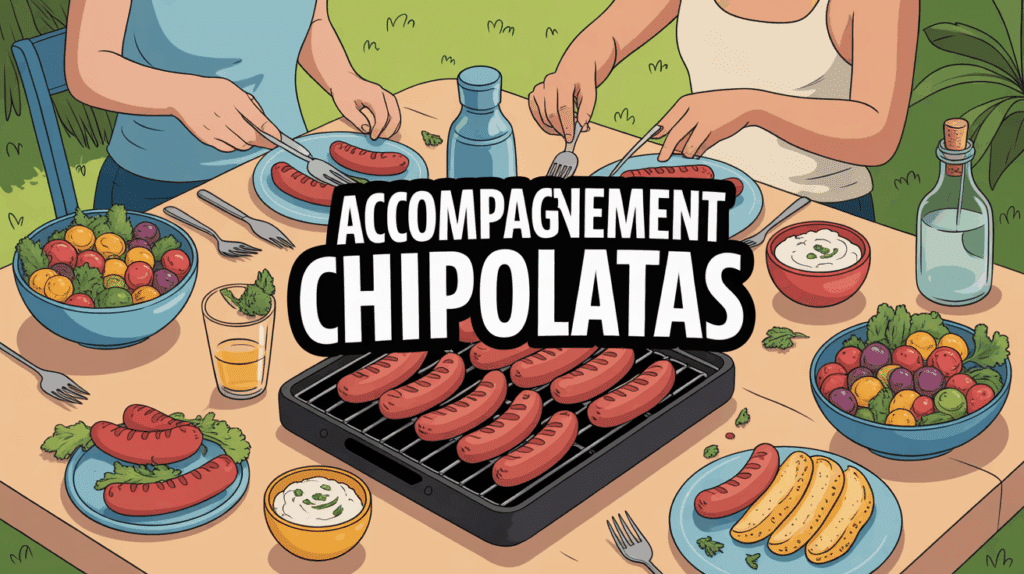accompagnement chipolatas avec grillades legumes dips sur table d'été