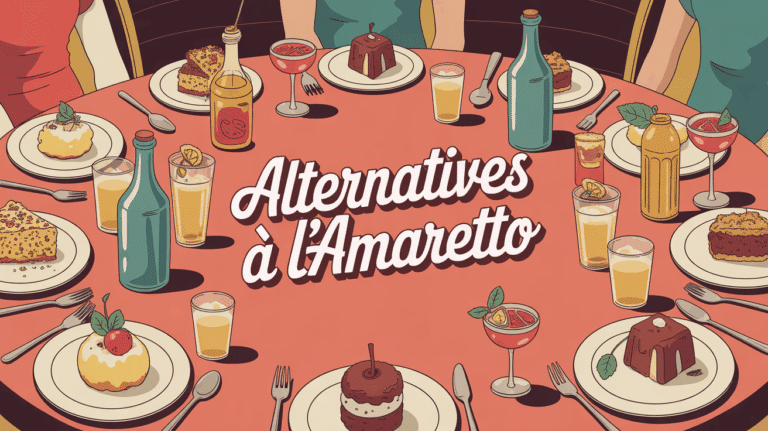 Table avec desserts italiens et cocktails, alternatives à l'amaretto