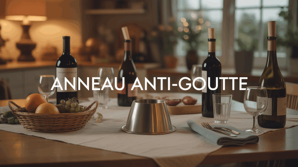 Table conviviale Lyon avec anneau anti goutte vin