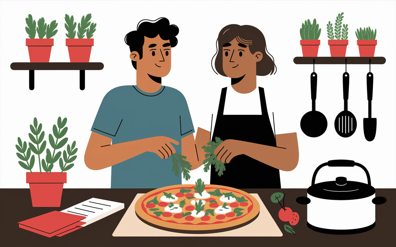 Personnes mélangeant herbes pizza pour remplacement origan