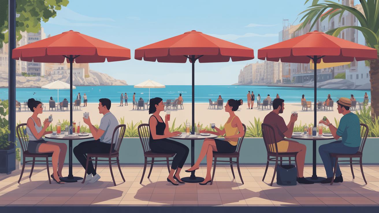café brunch terrasse quartier plage mourillon