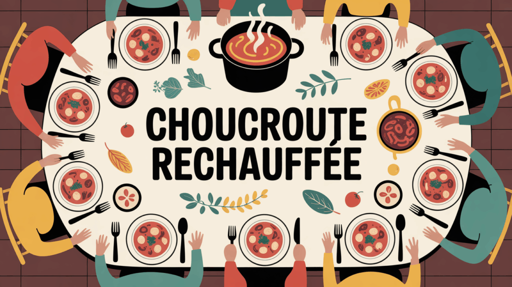Choucroute réchauffée plat famille ambiance chaleureuse