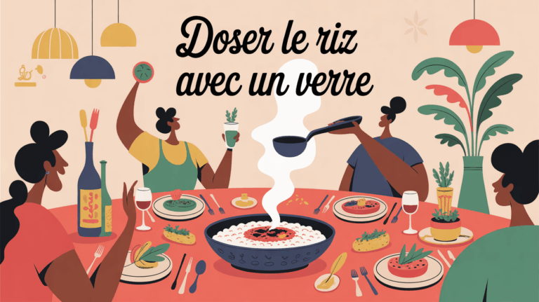 illustration conviviale dosage riz verre
