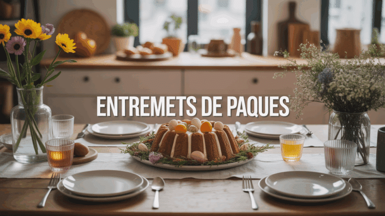 Entremets de Pâques sur table décorée ambiance Lyon