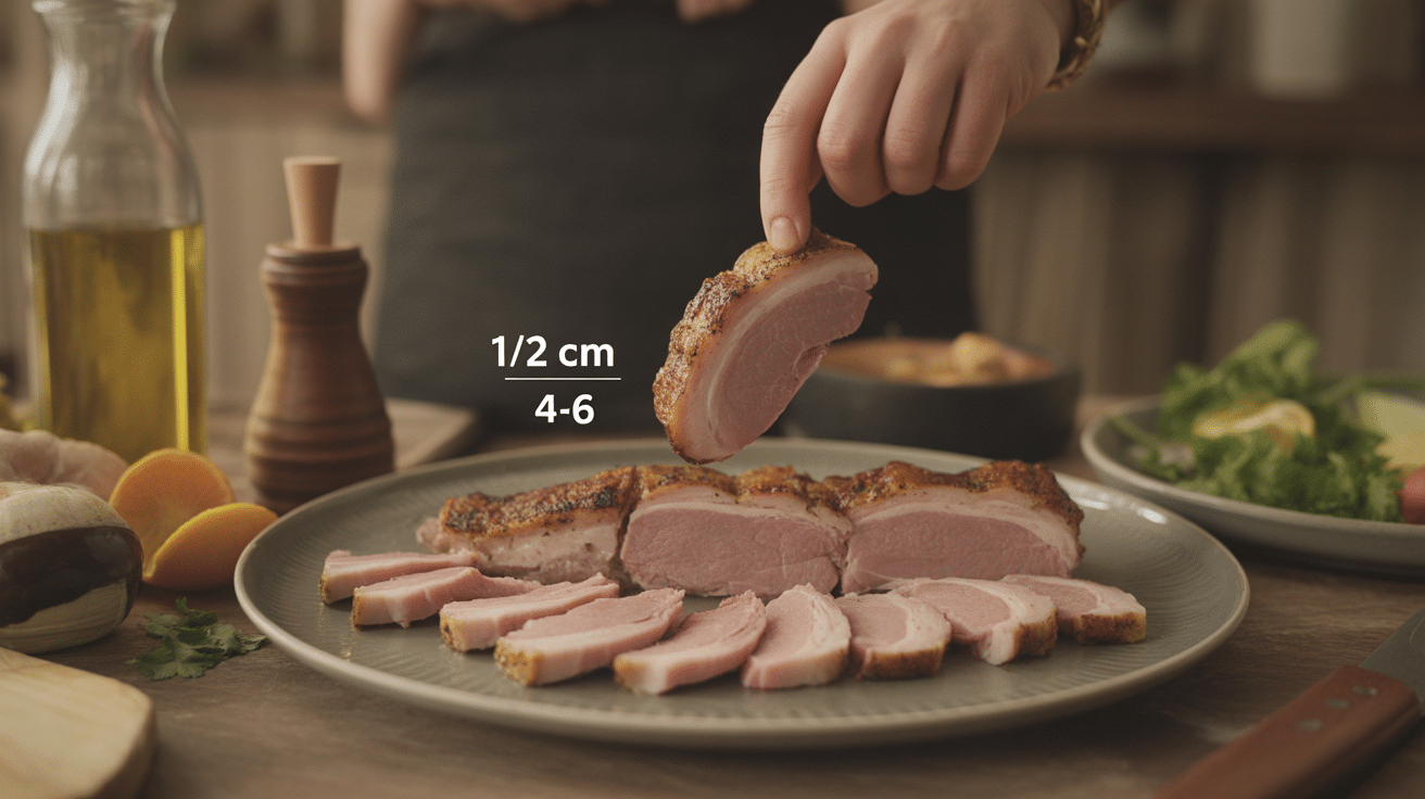 decoupe de langue de porc cuite, tranches fines, vinaigrette, bistrot lyonnais