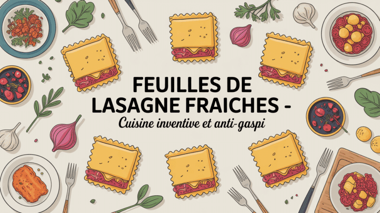 Feuilles de lasagne fraiches sur table lyonnaise plats anti-gaspi