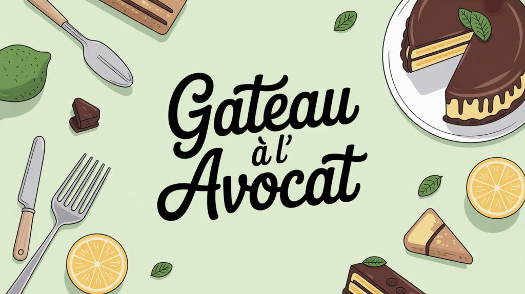 Gateau a l avocat sur fond lumineux avec avocats citron chocolat