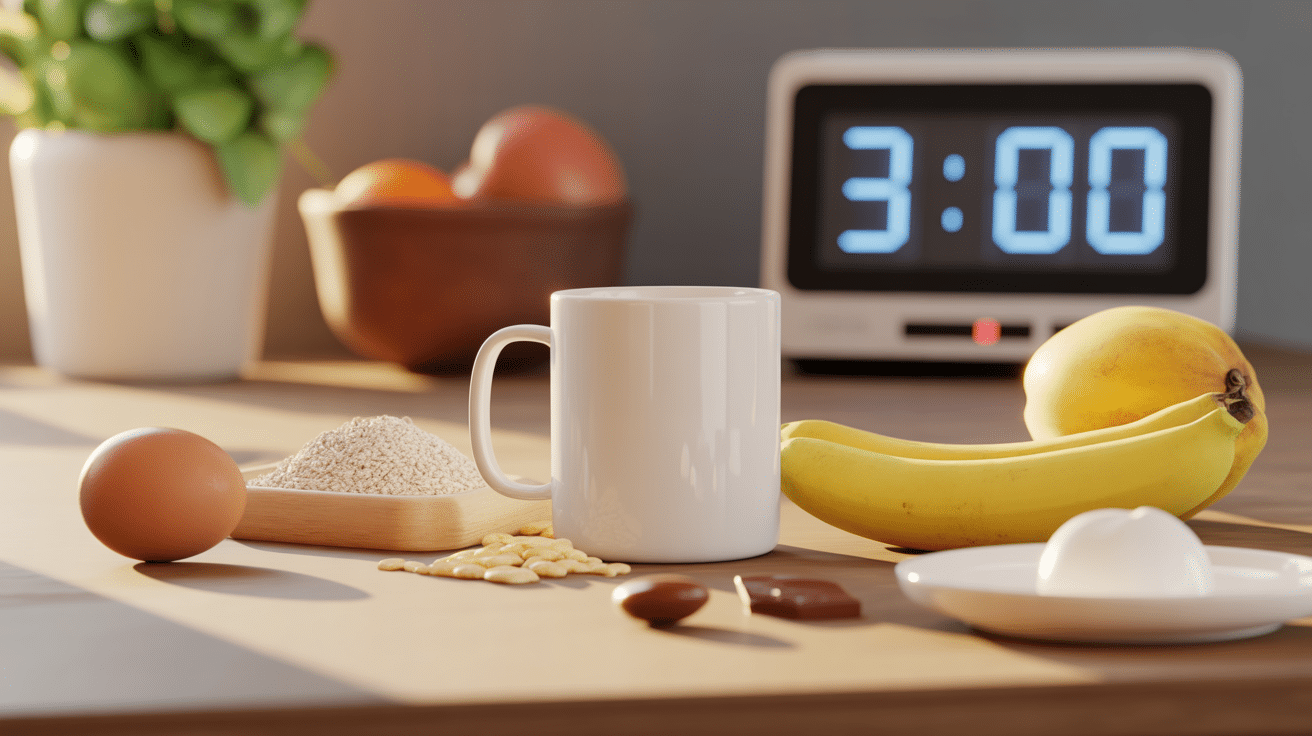 ingredients mug cake proteine oeuf farine banane chrono
