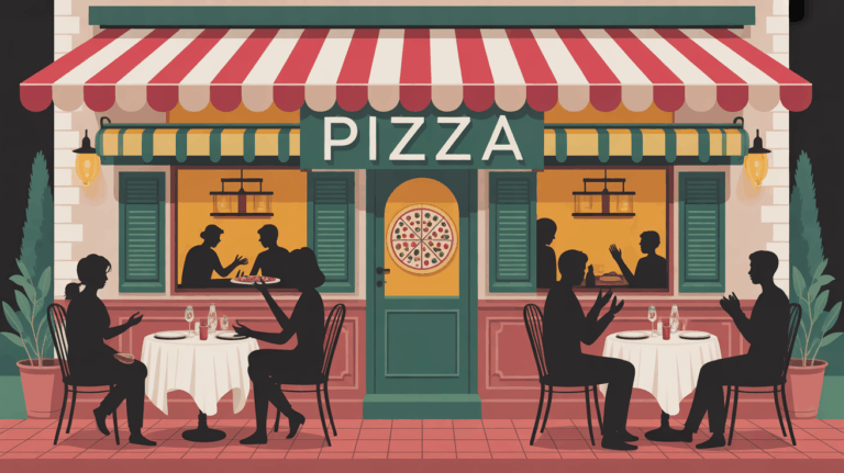 Devanture chaleureuse Kalina Pizza Thaire pizzeria village