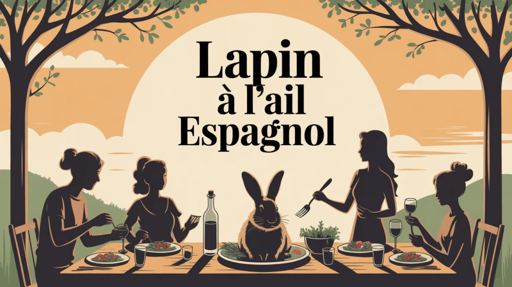 Grande tablée conviviale lapin à l'ail espagnol