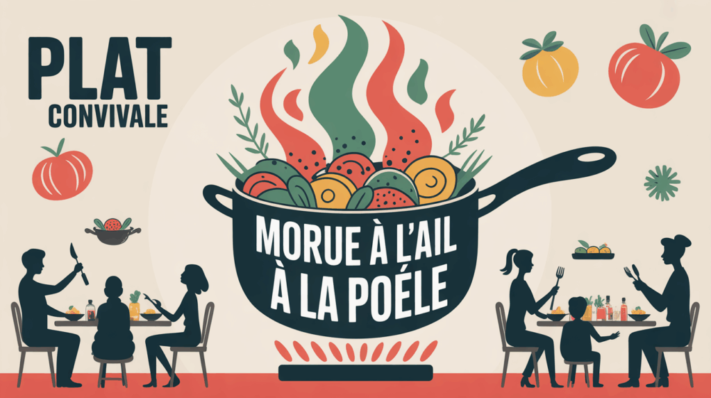 Morue à l'ail à la poêle, plat convivial autour de la table