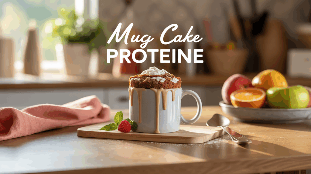 dessus table mug cake proteine lyon fruits poudre