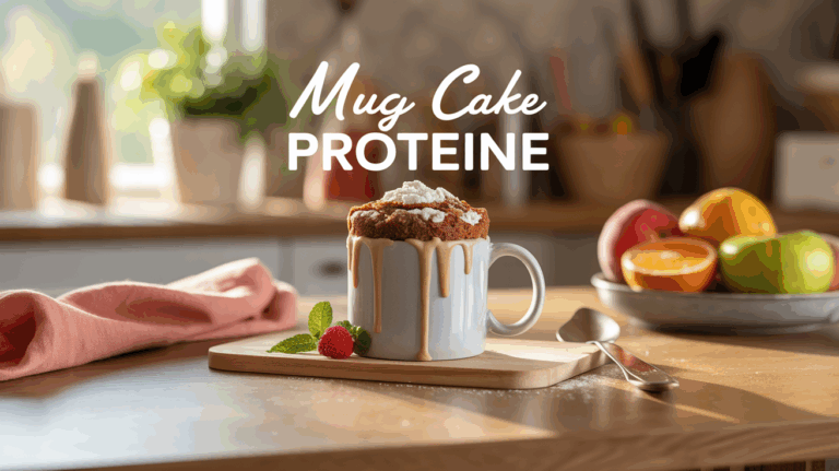 dessus table mug cake proteine lyon fruits poudre
