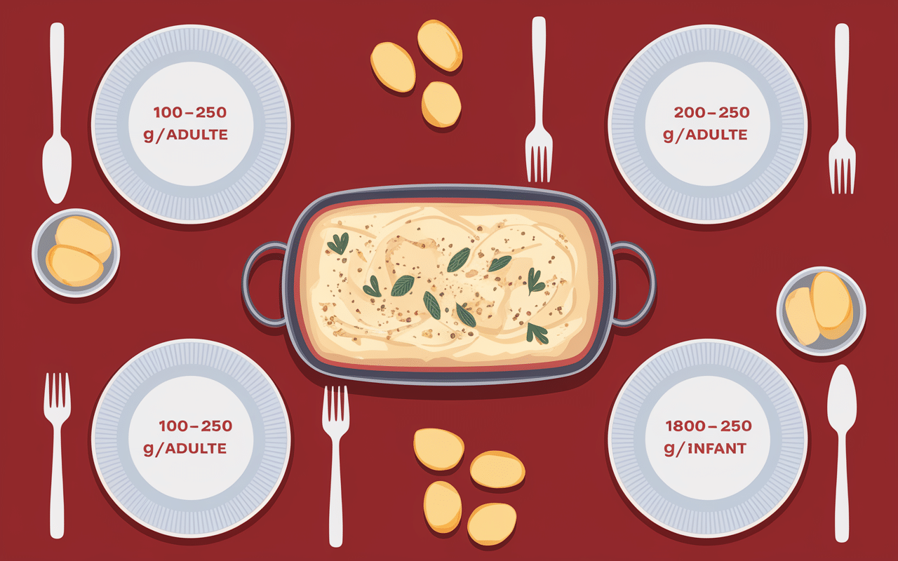 Portions de pommes de terre par convive raclette vue du dessus